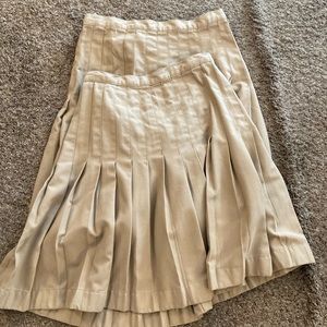 Two Lands End School Uniform Khaki Skirts - Size Adult 6